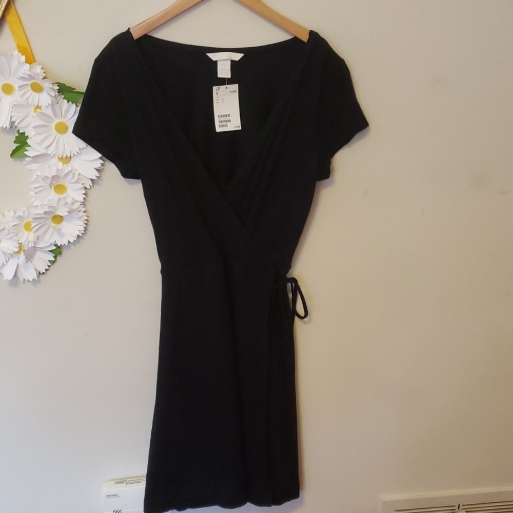 NWT H&M Black Wrap Dress